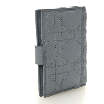 Christian Dior Supple Calfskin Cannage Caro Dandelion Card Holder Cloud Blue 3 of 7