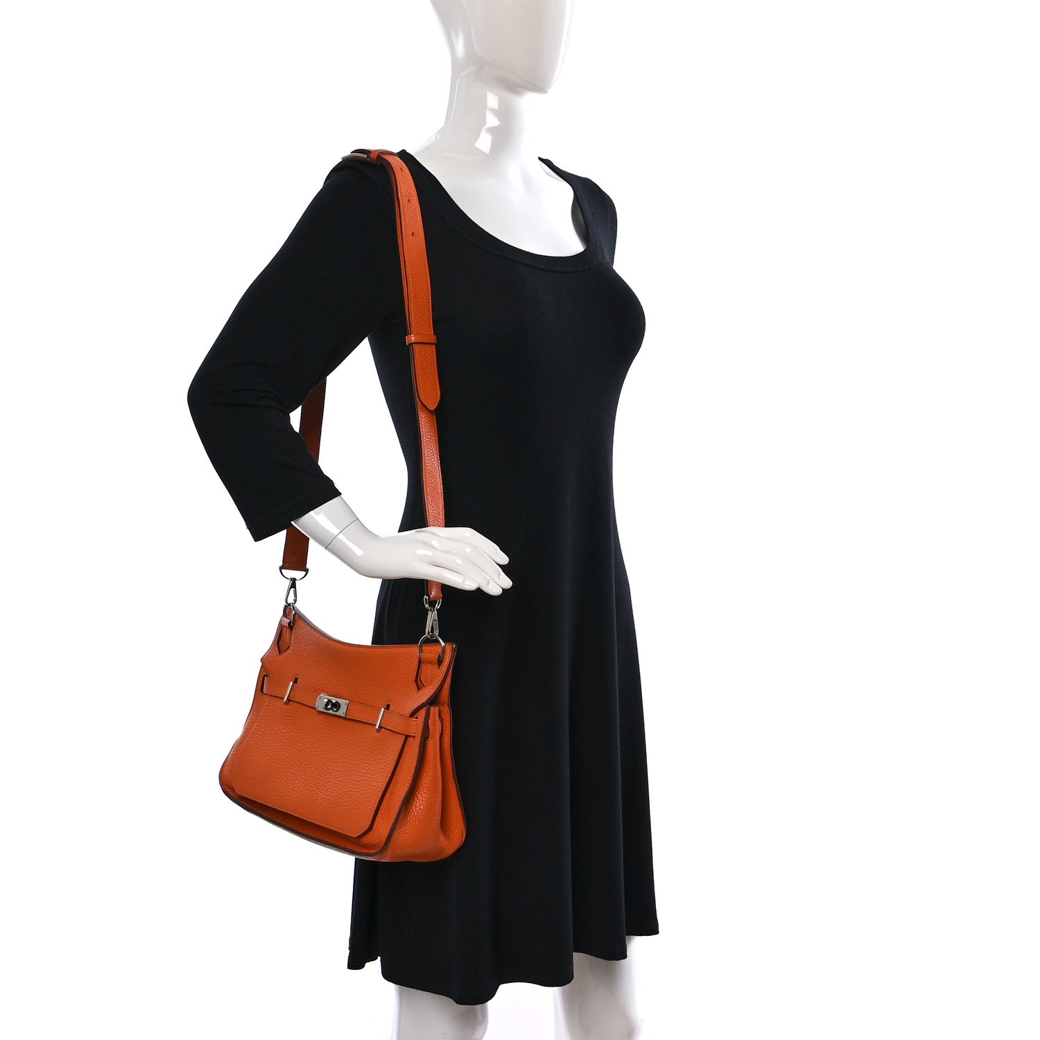 Hermes Taurillon Clemence Jypsiere 28 Orange 2 of 10