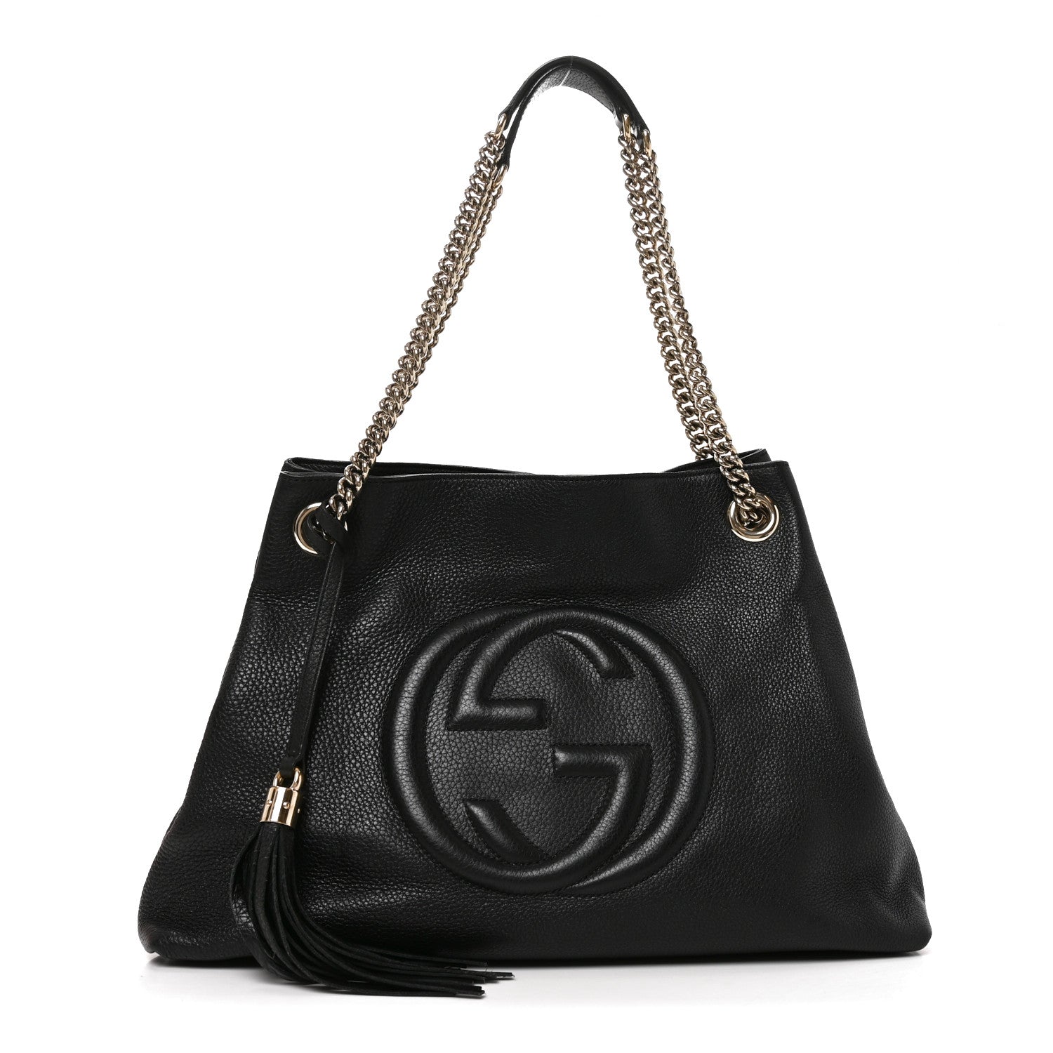 Gucci Pebbled Calfskin Medium Soho Chain Shoulder Bag Black 1 of 10