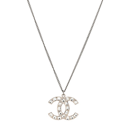 Chanel Baguette Crystal CC Necklace Silver 1 of 5