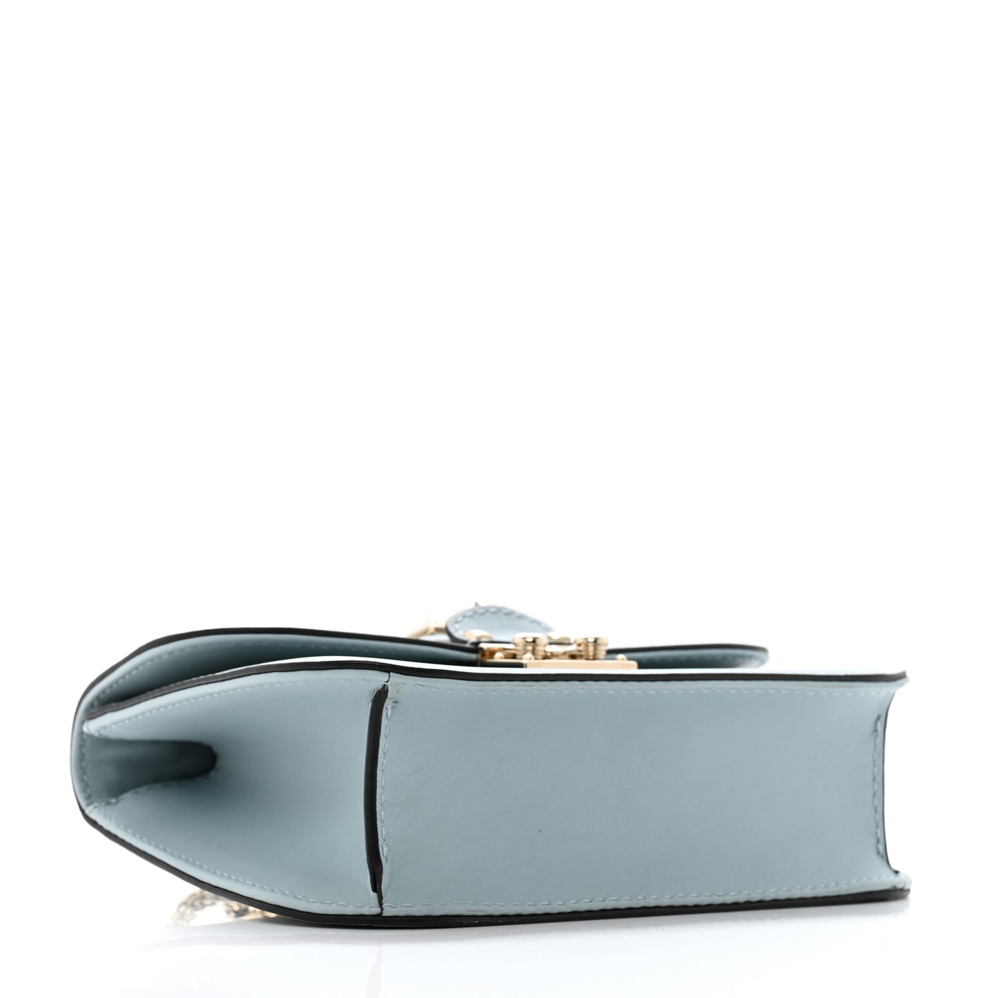 Vitello Small Glam Lock Rockstud Flap Sky Sorbet