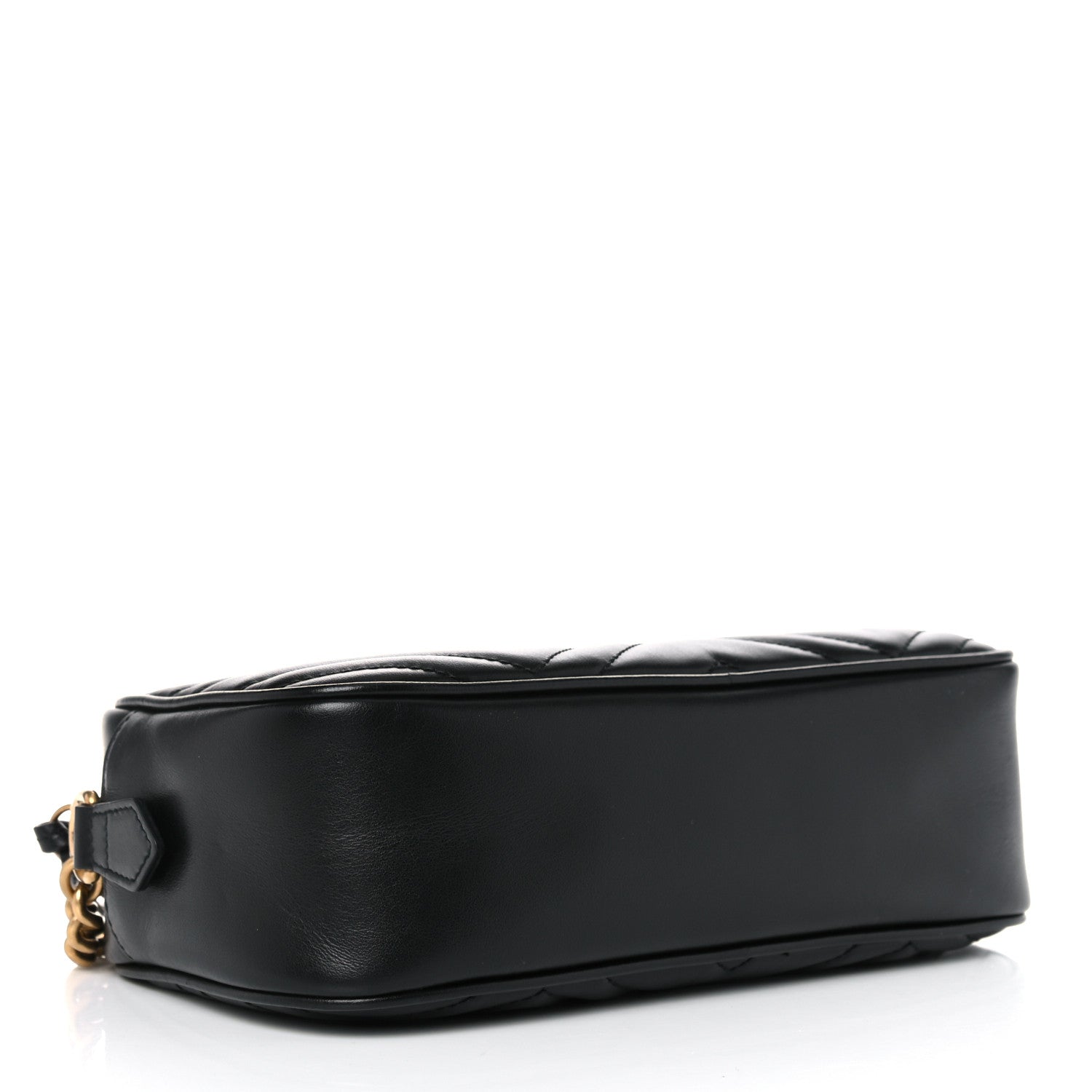Gucci Calfskin Matelasse Small GG Marmont Chain Shoulder Bag Black 4 of 11