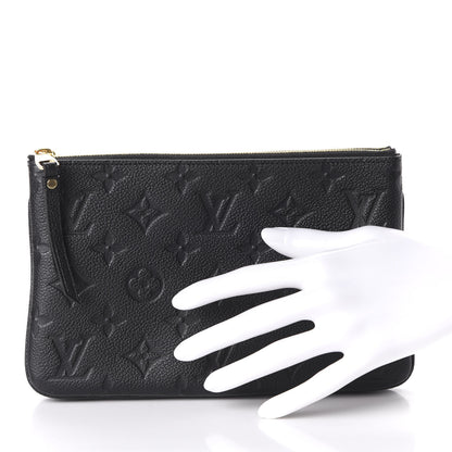 Louis Vuitton Empreinte Double Zip Pochette Black 2 of 9