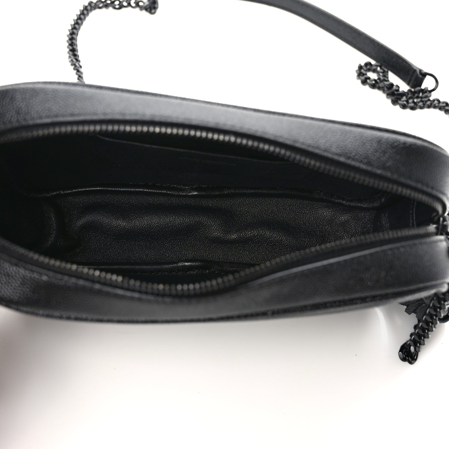 Saint Laurent Grain De Poudre Matelasse Monochrome Monogram Mini Lou Camera Bag Black 5 of 12