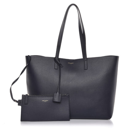 Saint Laurent Calfskin Large Shopping Tote Deep Marine 1 of 9
