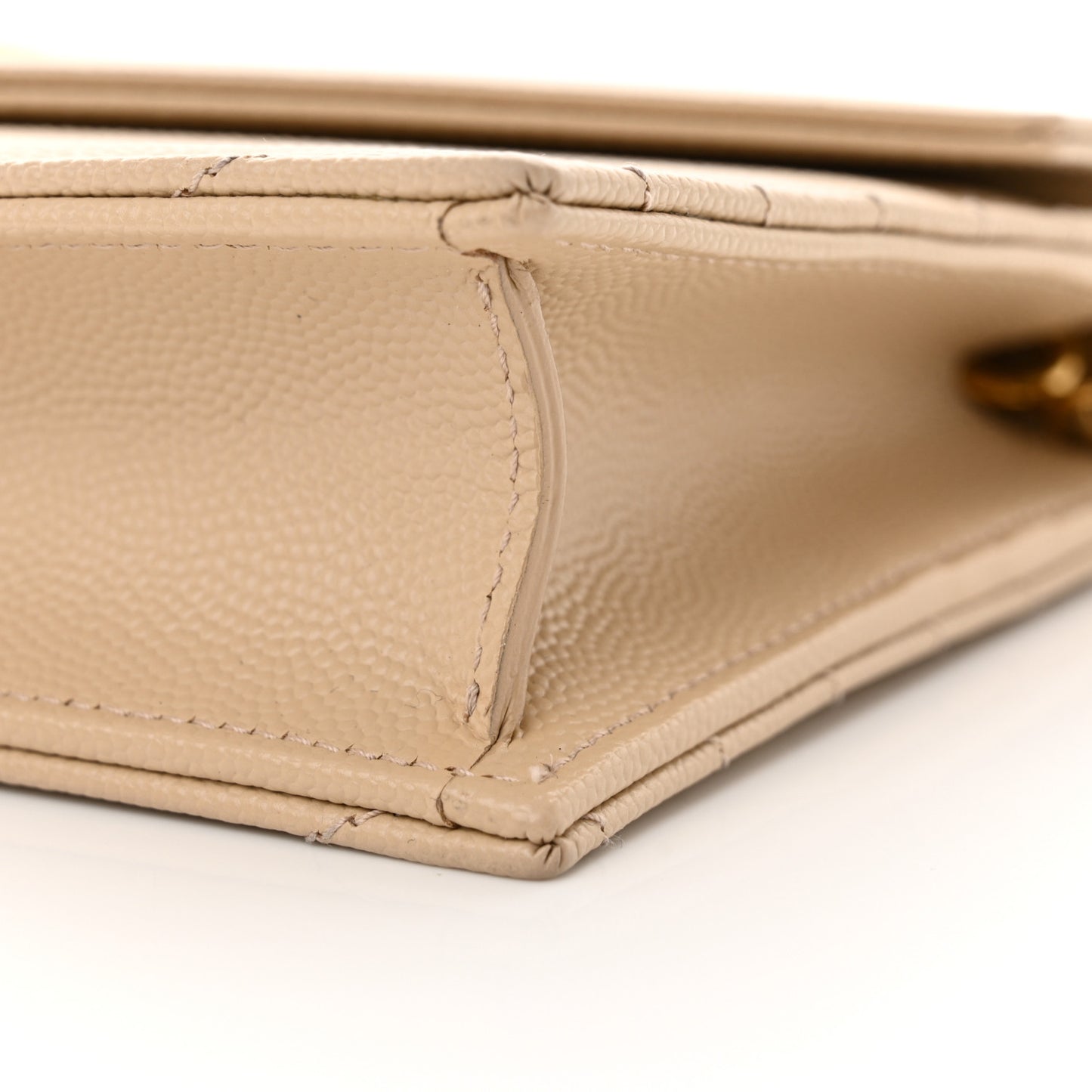 Grain De Poudre Matelasse Chevron Monogram Envelope Chain Wallet Nude Powder
