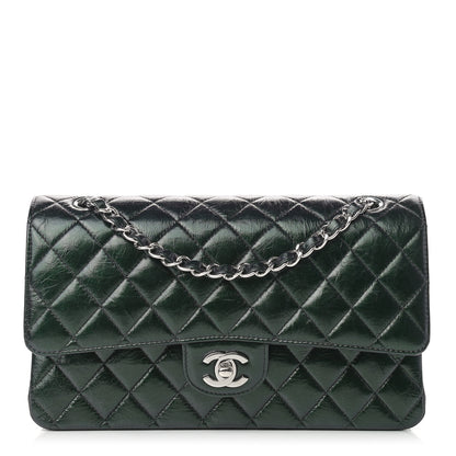 Chanel Iridescent Crumpled Calfskin Quilted Medium Double Flap Black 1 of 9