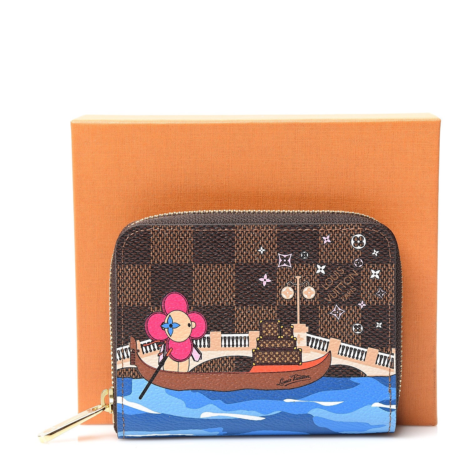 Louis Vuitton Damier Ebene 2019 Christmas Animation Zippy Coin Purse Blue 6 of 6
