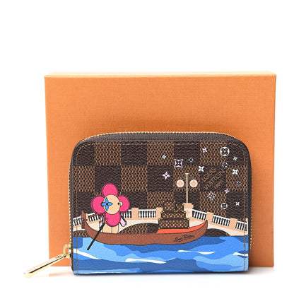 Louis Vuitton Damier Ebene 2019 Christmas Animation Zippy Coin Purse Blue 6 of 6