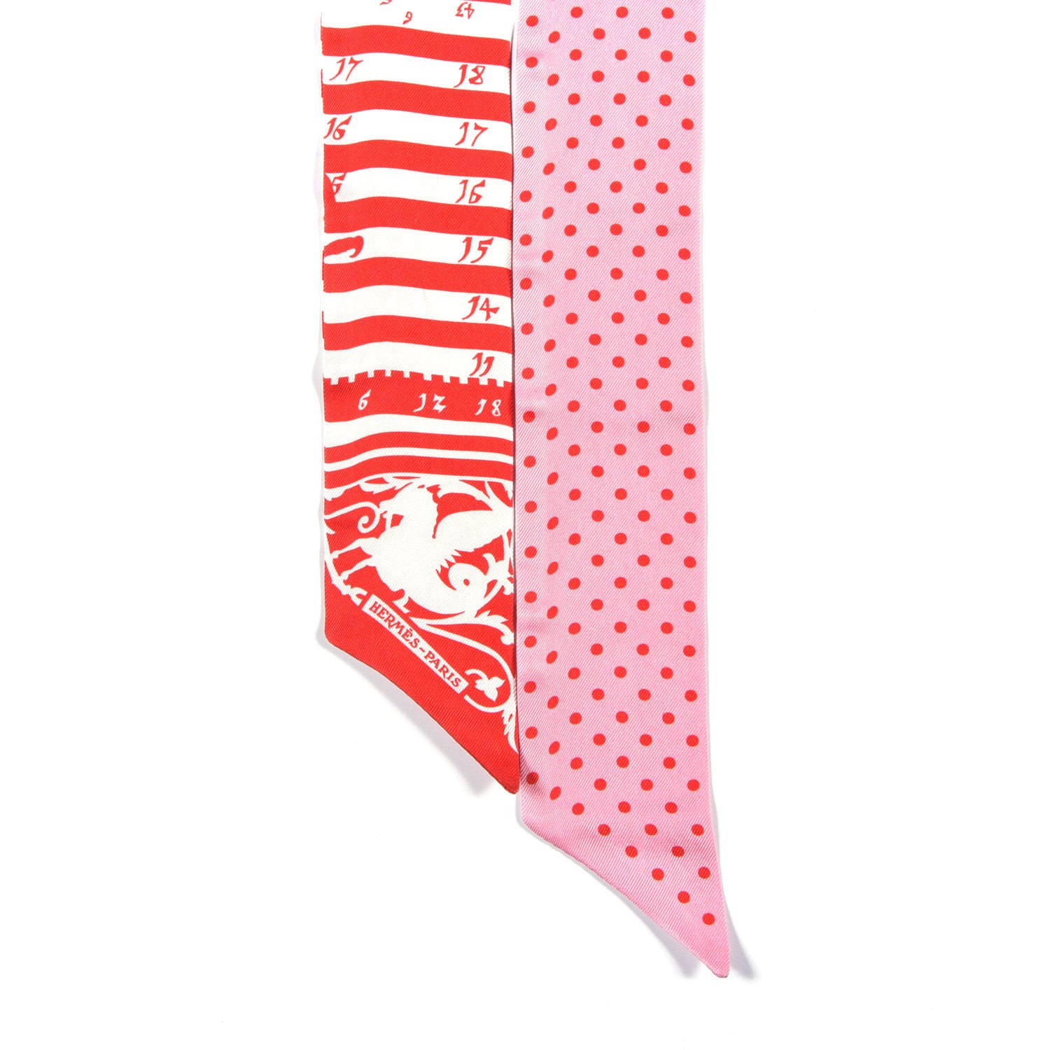 Hermes Silk Astrologie a Pois Twilly Rouge Blanc Rose 2 of 4