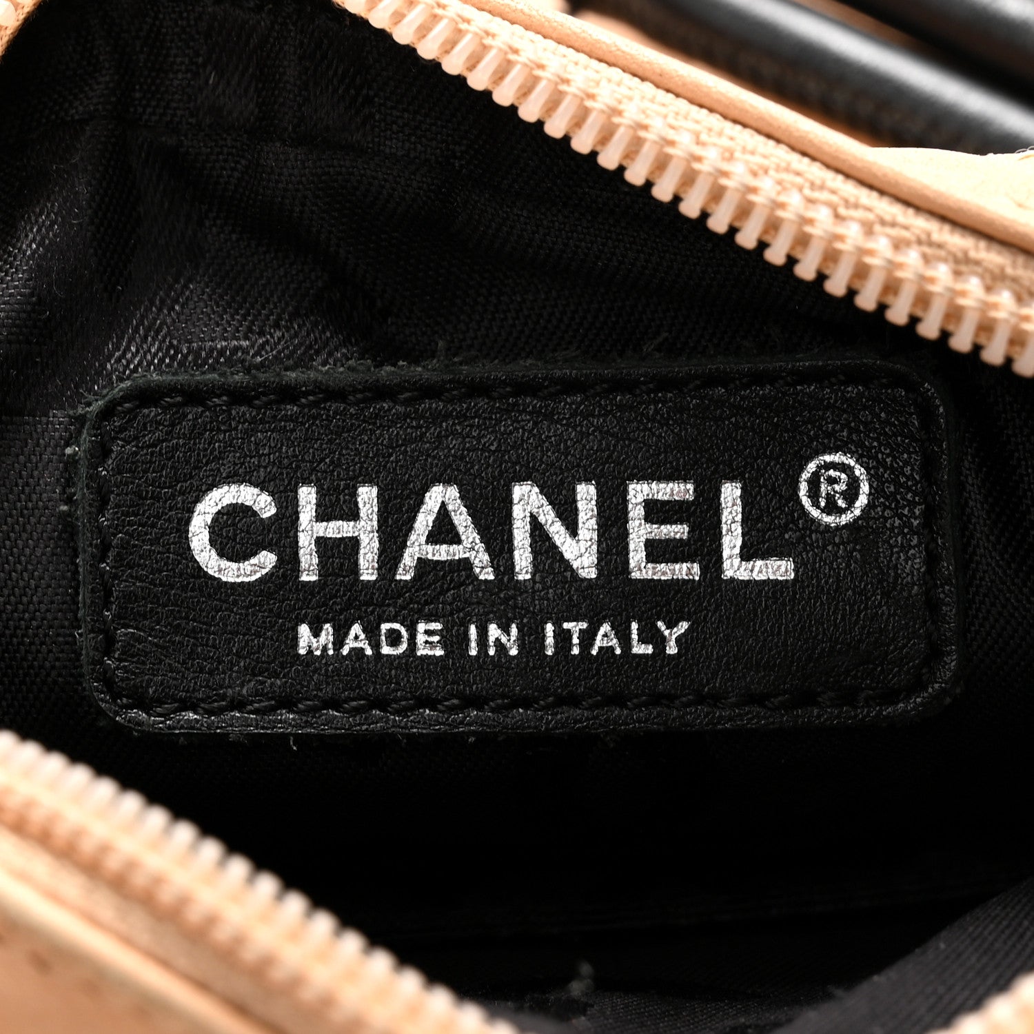 Chanel Calfskin Quilted Small Cambon Messenger Beige Black 6 of 10
