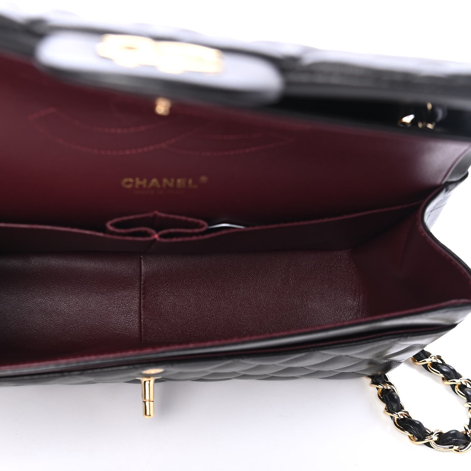 Chanel Lambskin Quilted Jumbo Double Flap Black 4 of 5