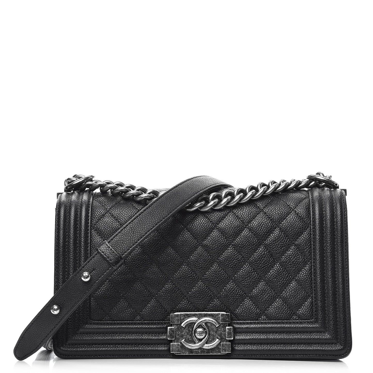 Caviar Quilted Medium Boy Flap Black