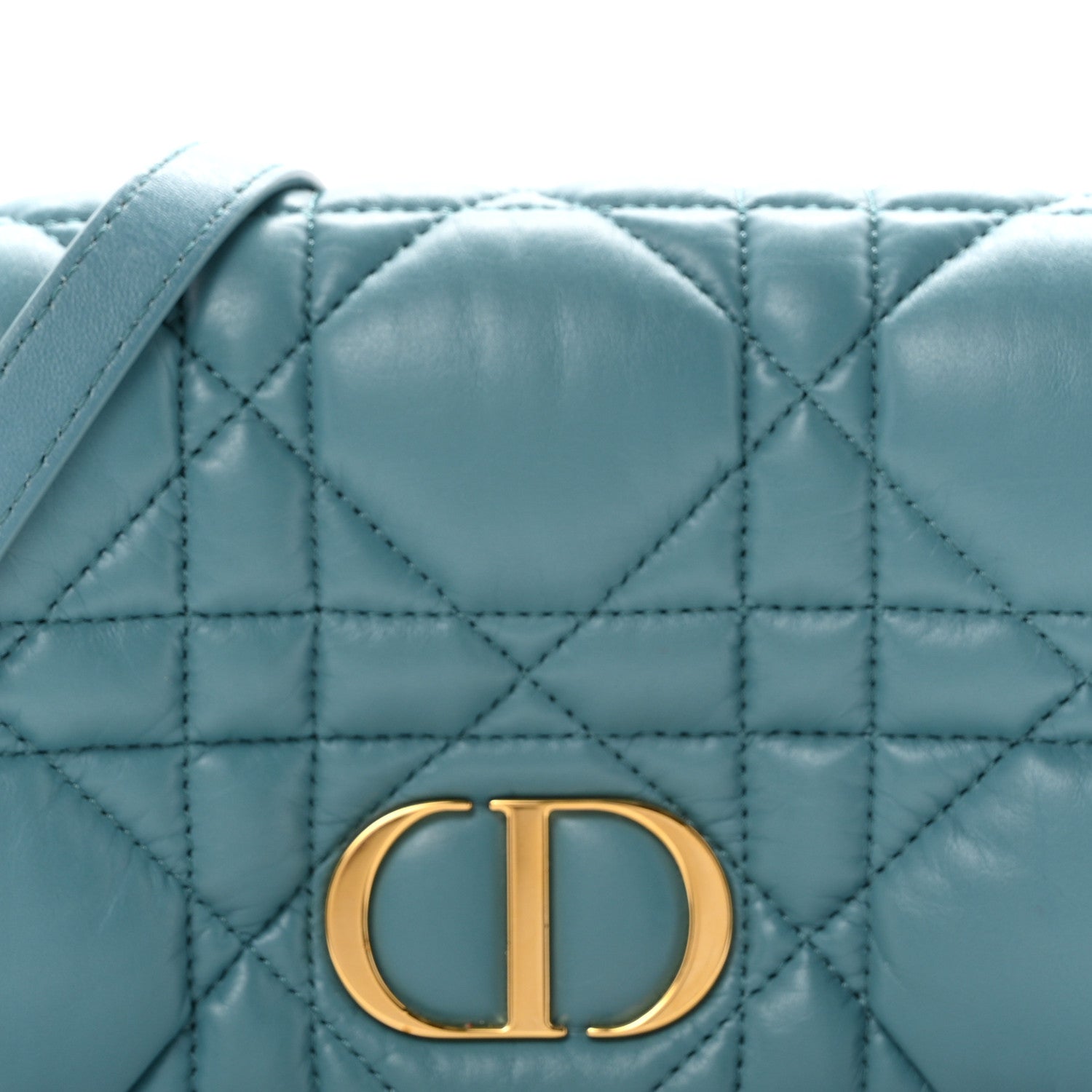 Christian Dior Calfskin Macrocannage Mini Caro Bag Horizon Blue 8 of 10