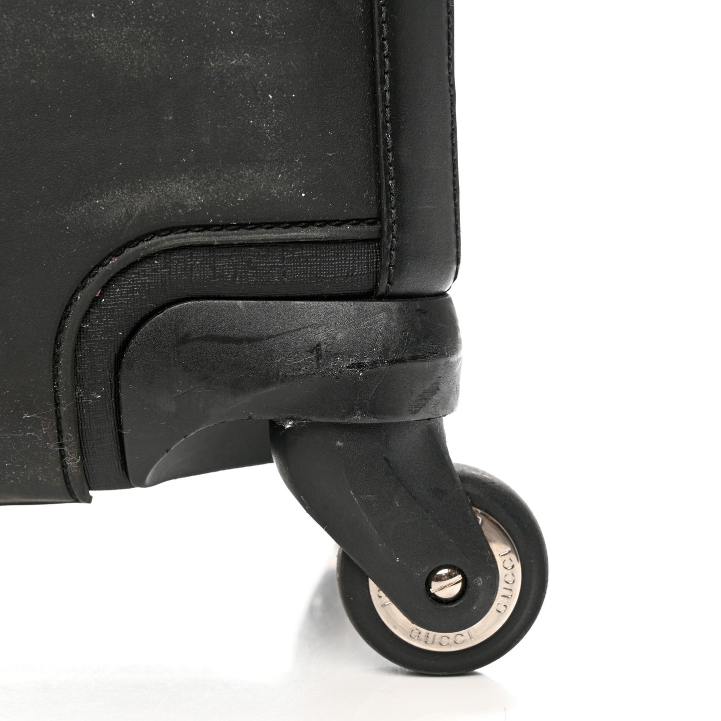 GG Supreme Monogram Four Wheel Suitcase Black