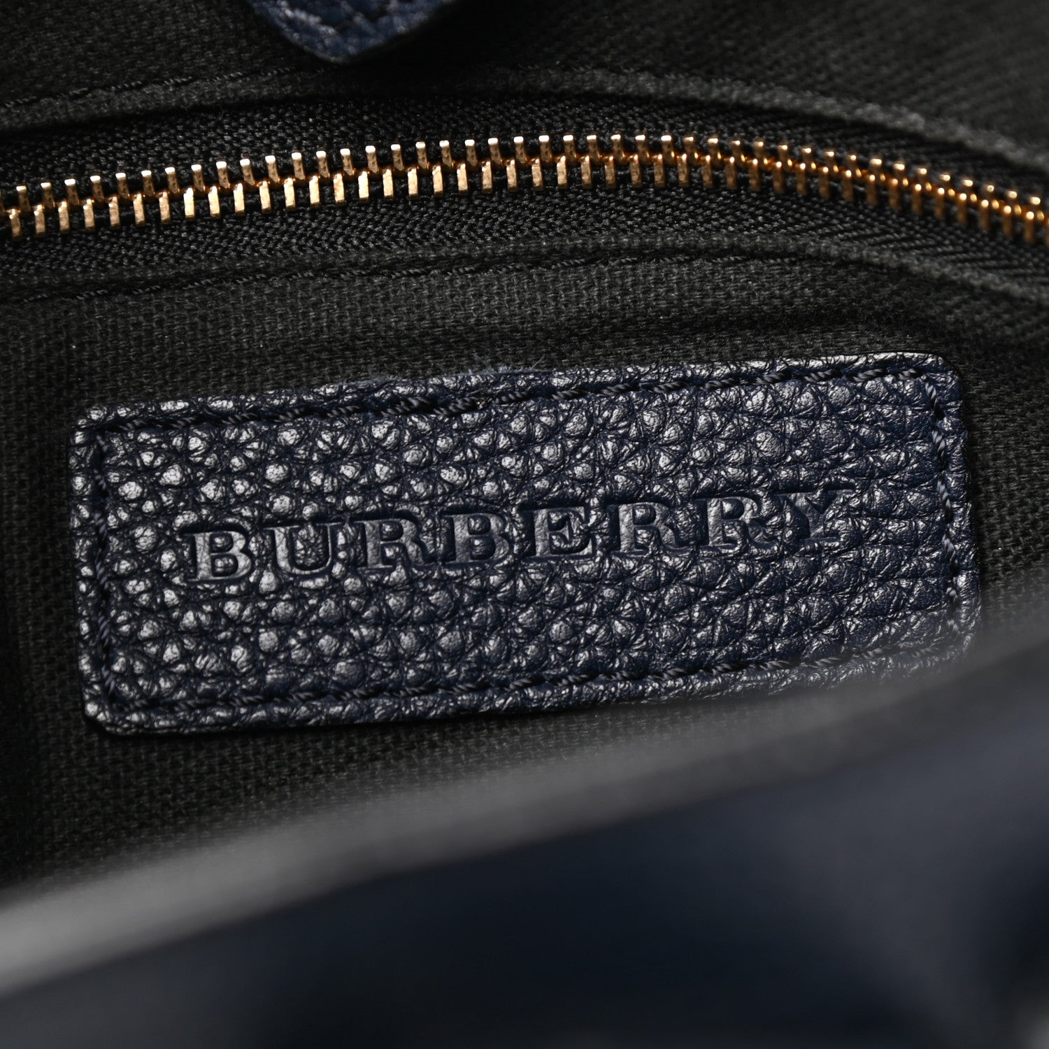 Burberry Grainy Calfskin House Check Small Banner Tote Midnight Blue 7 of 11