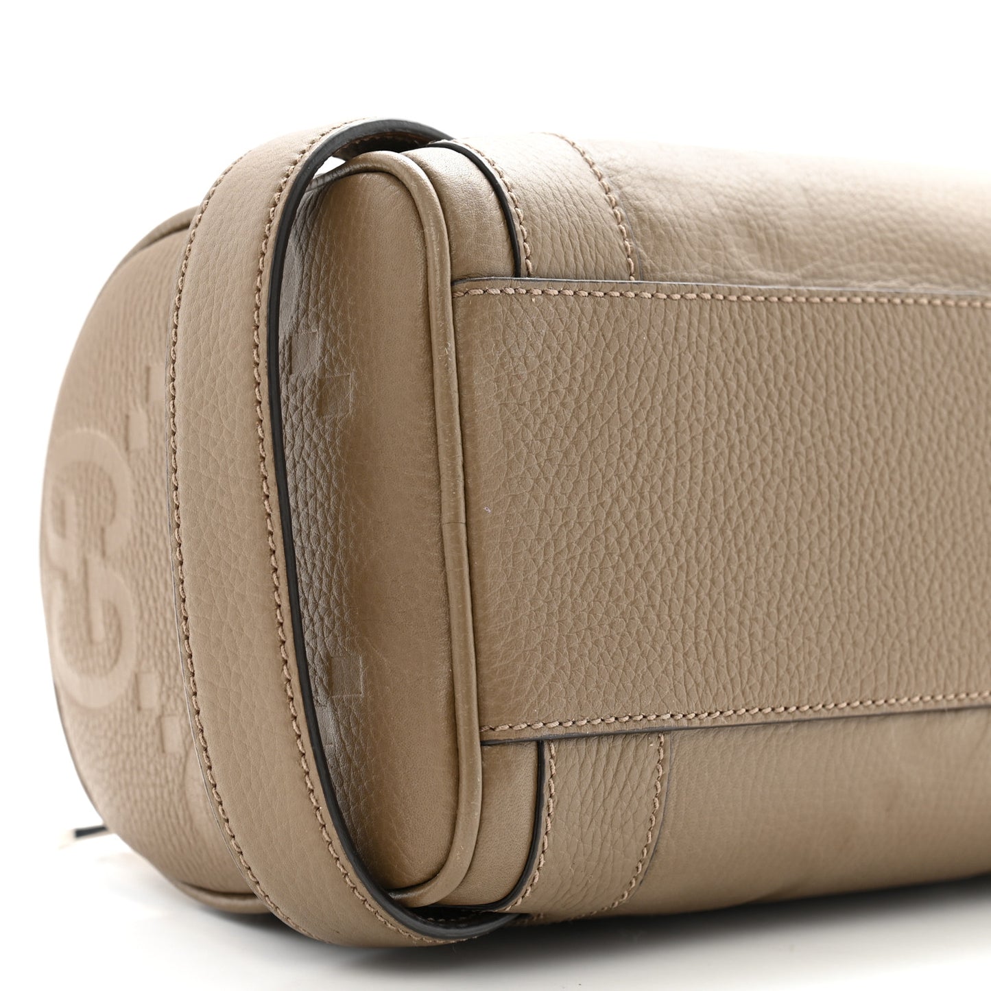 Piuma Calfskin Jumbo GG Embossed Small Toiletry Case Good Taupe
