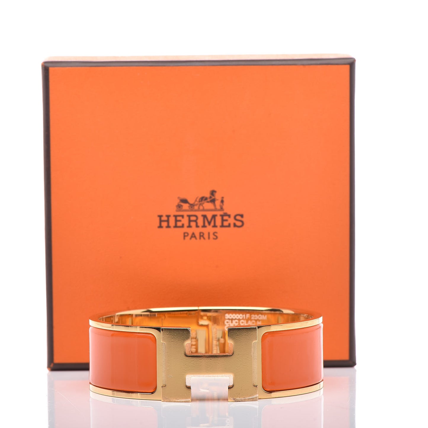 Enamel Wide Clic Clac H Bracelet GM Orange