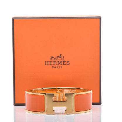 Hermes Enamel Wide Clic Clac H Bracelet GM Orange 5 of 5