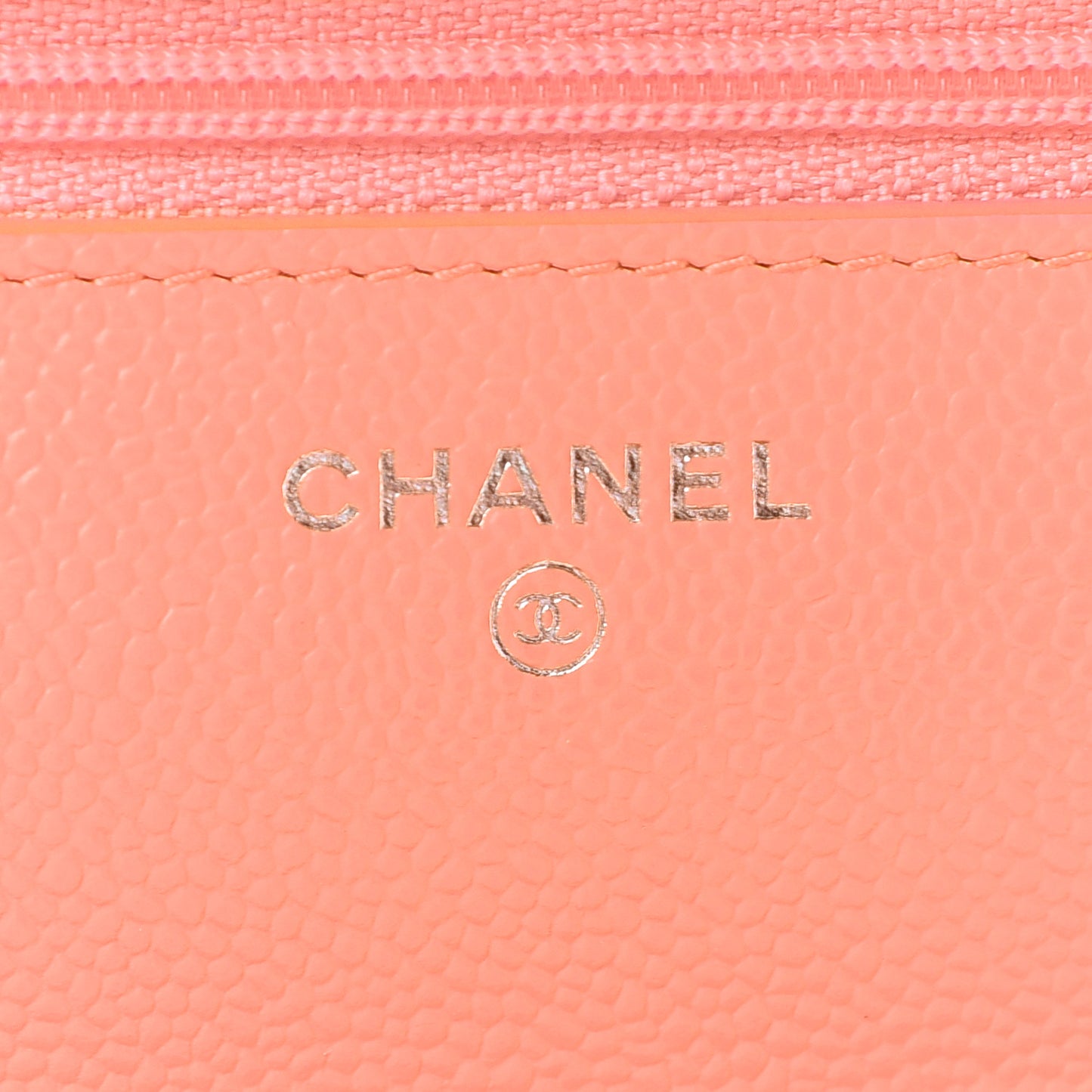 Caviar Quilted Wallet on Chain WOC Coral