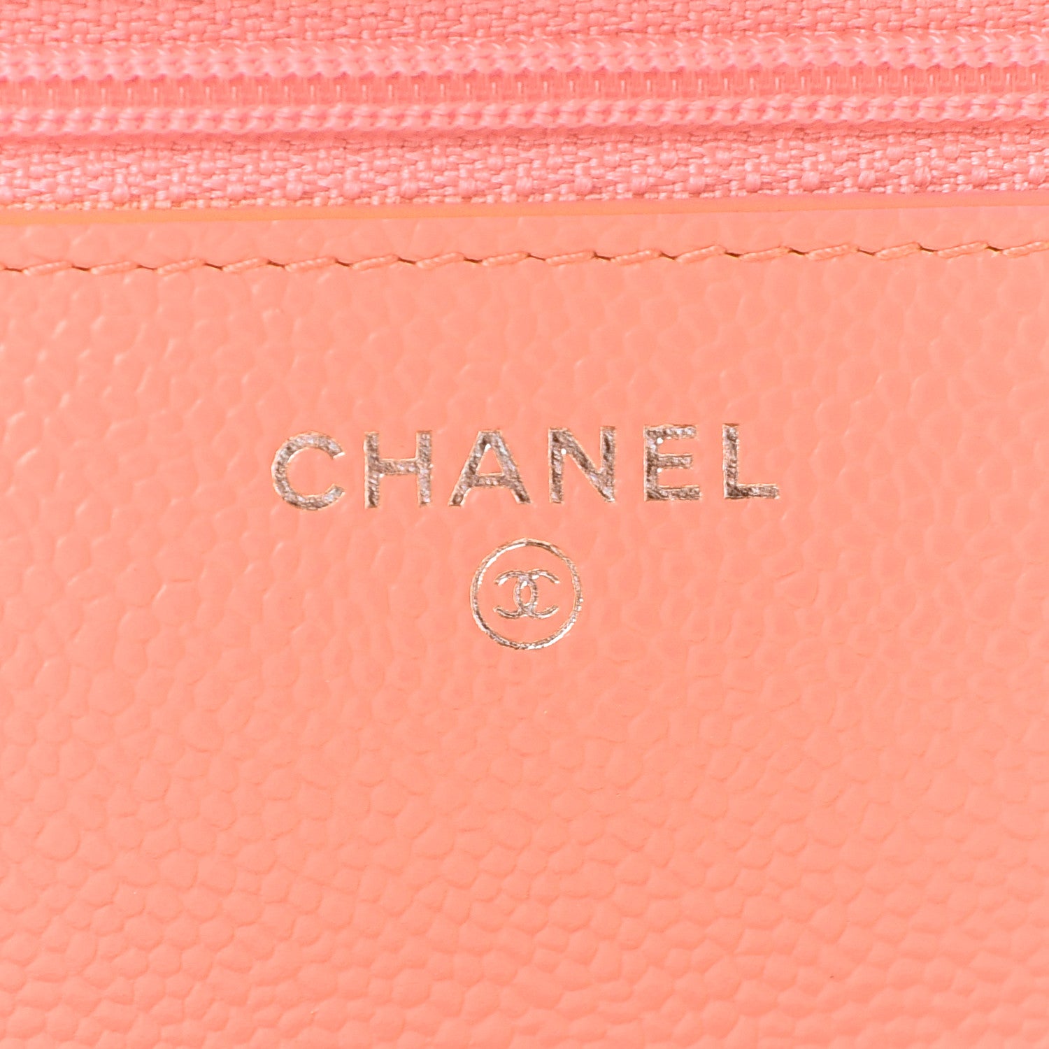 Chanel Caviar Quilted Wallet on Chain WOC Coral 5 of 9