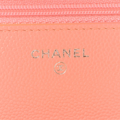 Chanel Caviar Quilted Wallet on Chain WOC Coral 5 of 9