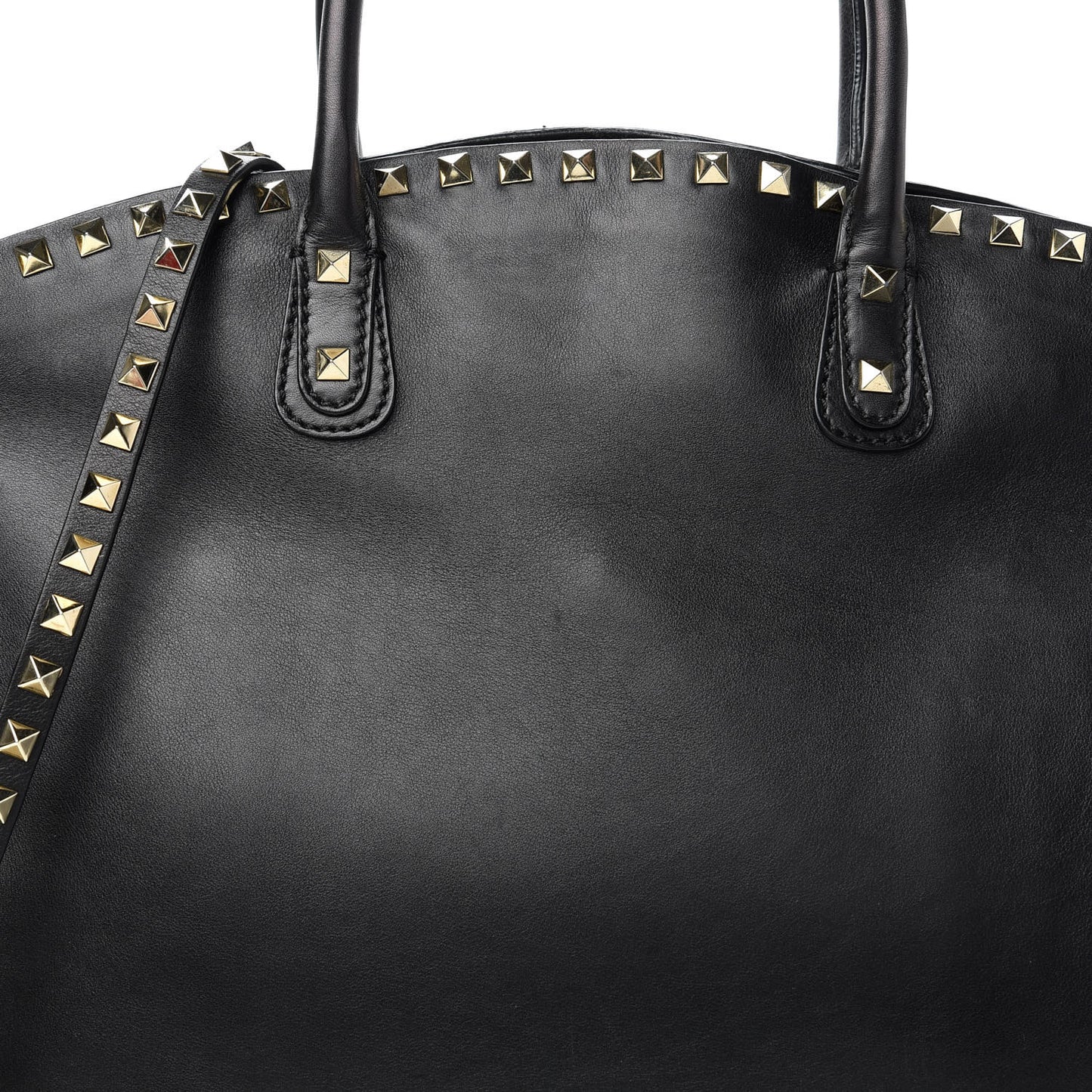 Vitello Rockstud Dome Shopper Black