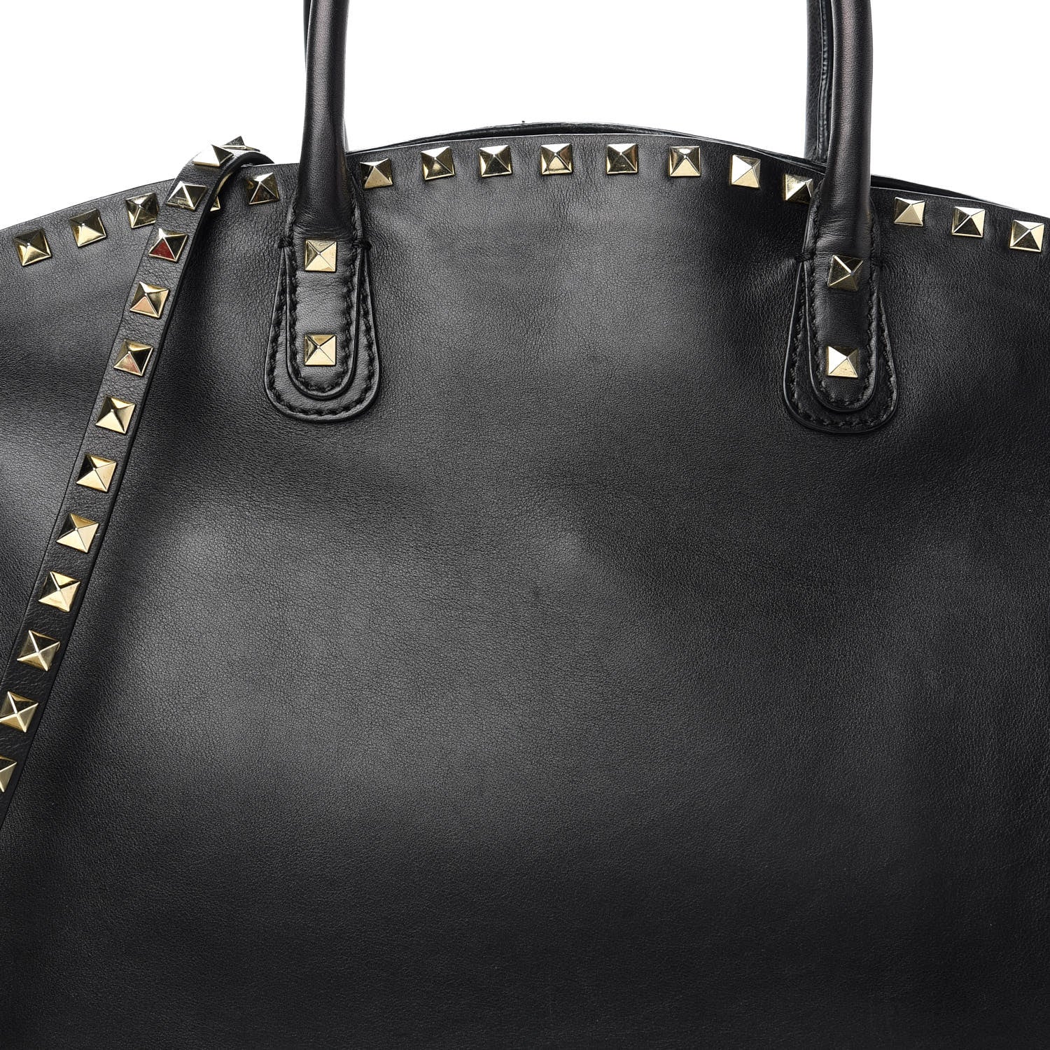 Valentino Garavani Vitello Rockstud Dome Shopper Black 10 of 10