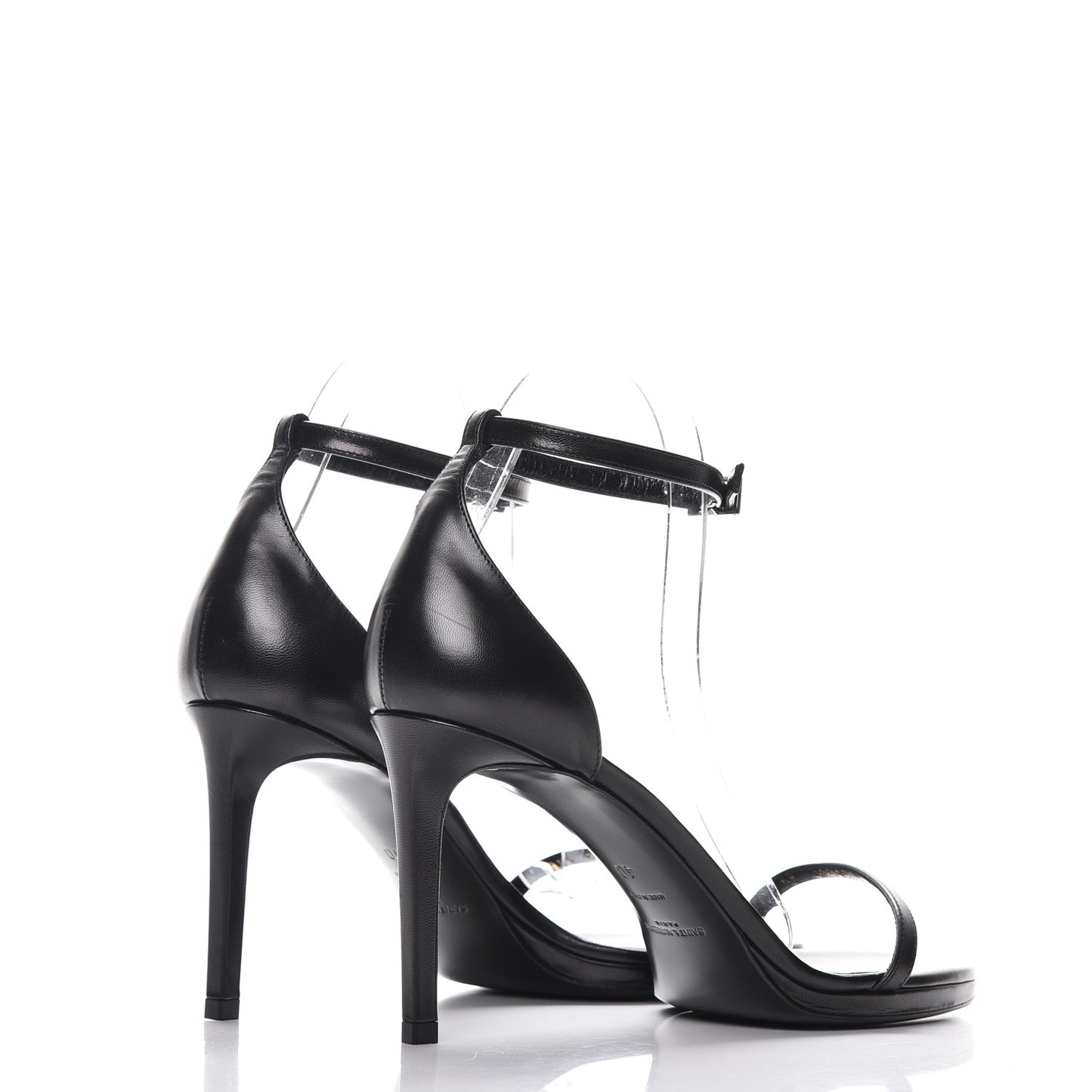 Calfskin Jane 80 Ankle Strap Sandals 40 Black