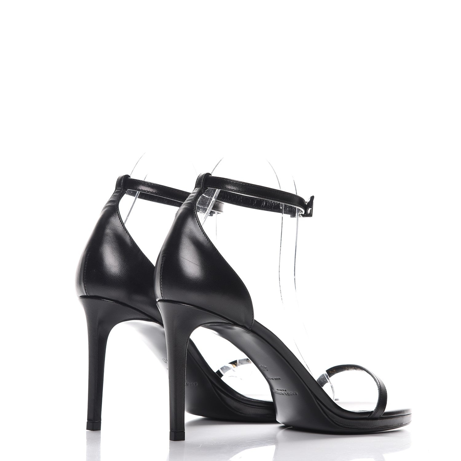 Saint Laurent Calfskin Jane 80 Ankle Strap Sandals 40 Black 4 of 8