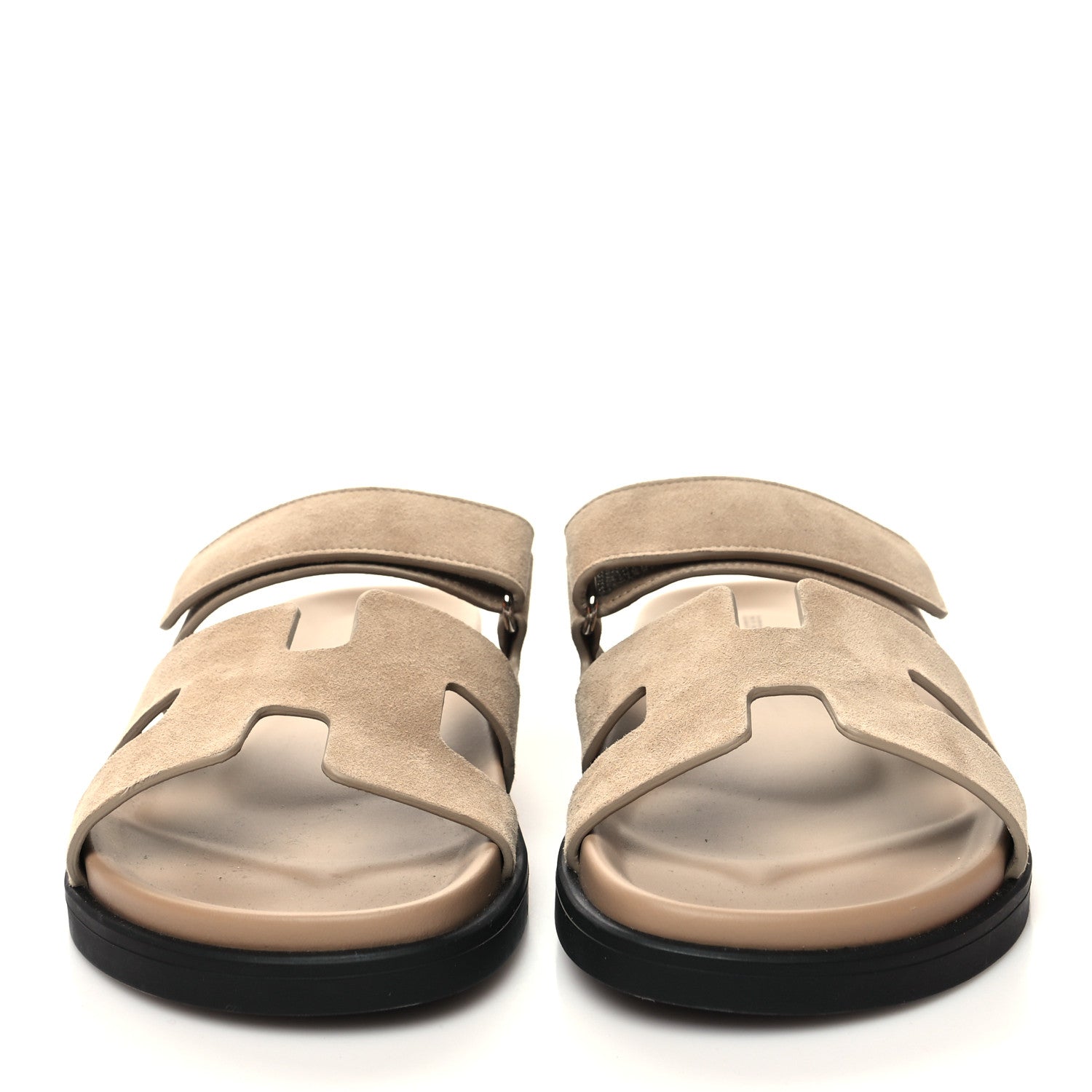Hermes Suede Goatskin Womens Chypre Sandals 38 Beige Argile 2 of 9