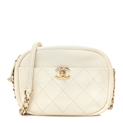 Chanel Goatskin Quilted Small Casual Trip Camera Case White 1 of 13