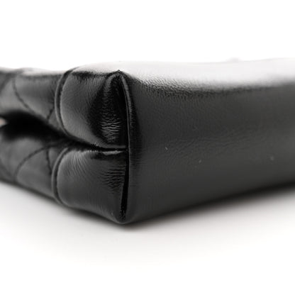 Chanel Shiny Lambskin Quilted Micro 31 Clutch With Chain Black 9 of 11
