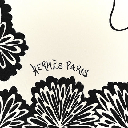 Hermes Silk The Three Graces Zoom Scarf 45 Blanc Casse Black 3 of 4