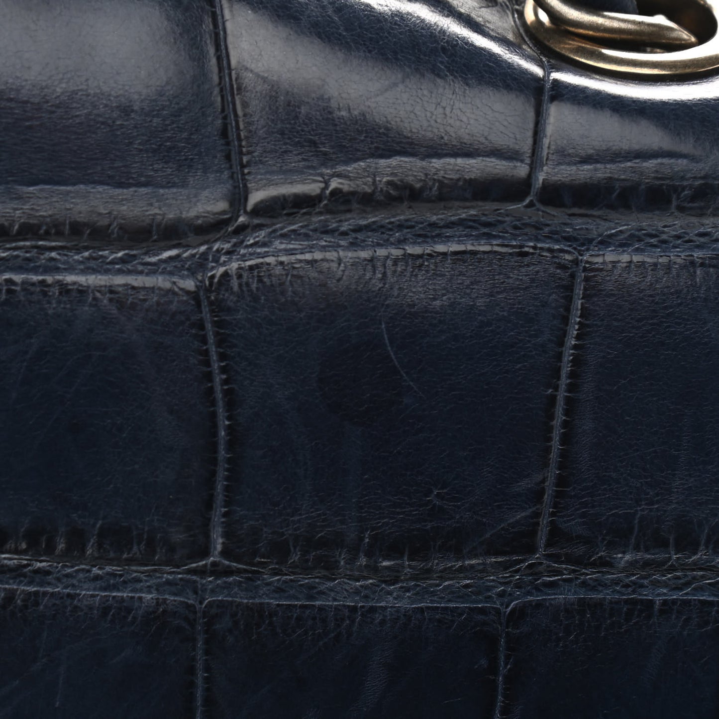 Matte Alligator Jumbo Single Flap Blue