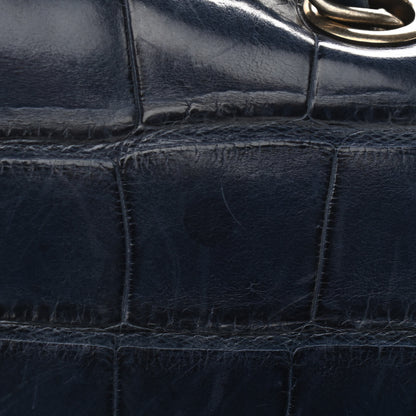 Chanel Matte Alligator Jumbo Single Flap Blue 12 of 12