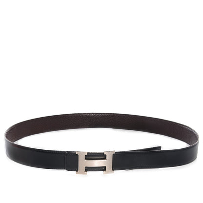 Hermes Box Taurillon Clemence Reversible Brushed Constance 32mm H Belt 90 Noir Ebene 1 of 6