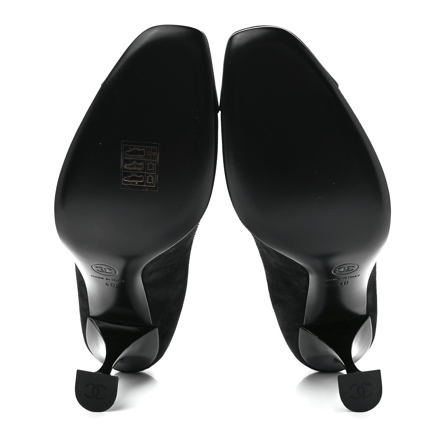 Chanel Suede Grosgrain Crystal Star Pumps 40 Black 5 of 8
