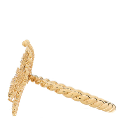 Gucci 18K Yellow Gold Diamond Butterfly Ring 54 7 3 of 6