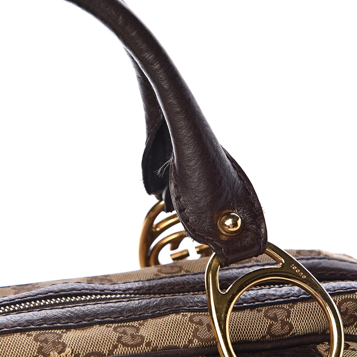 Monogram Medium Interlocking Icon Tote Dark Brown