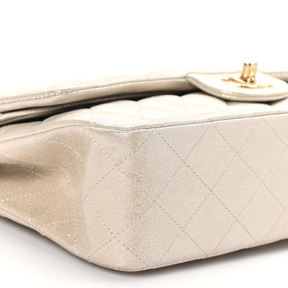 Chanel Iridescent Calfskin Quilted Medium Double Flap Light Gold 9 of 11