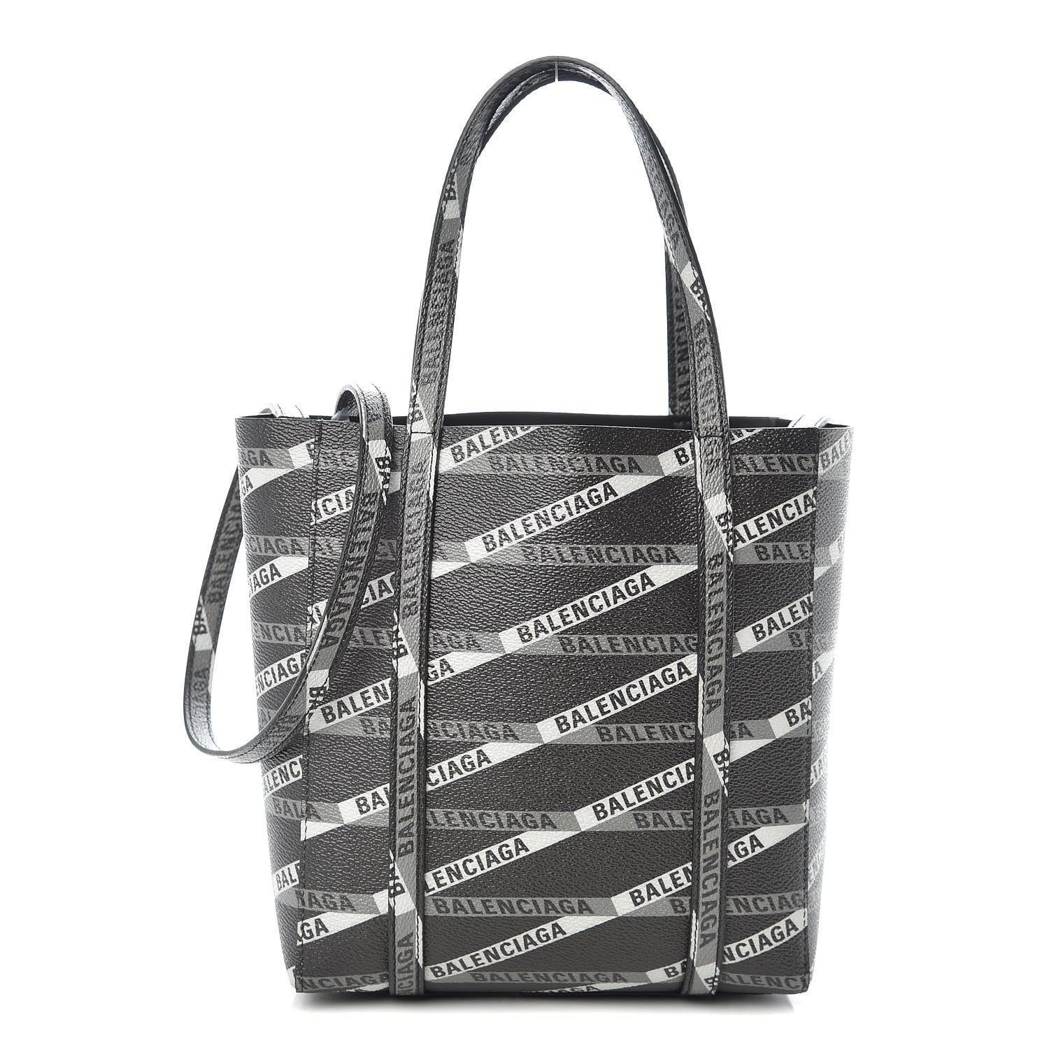 Balenciaga Coated Canvas Losange Monogram Mini Tote Black Grey 1 of 8