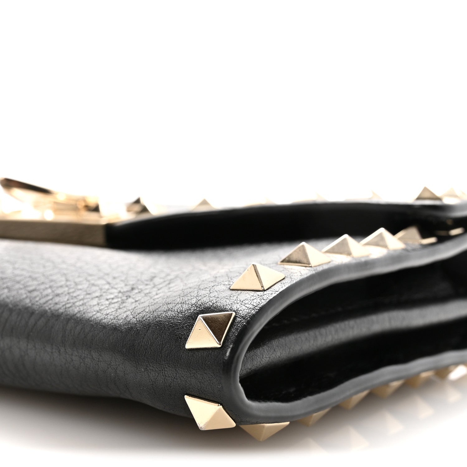 Valentino Garavani Pebbled Calfskin Rockstud Flip Lock Shoulder Bag Black 9 of 9