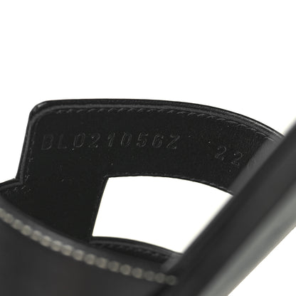 Hermes Box Calfskin Oran Sandals 38 Black 6 of 8