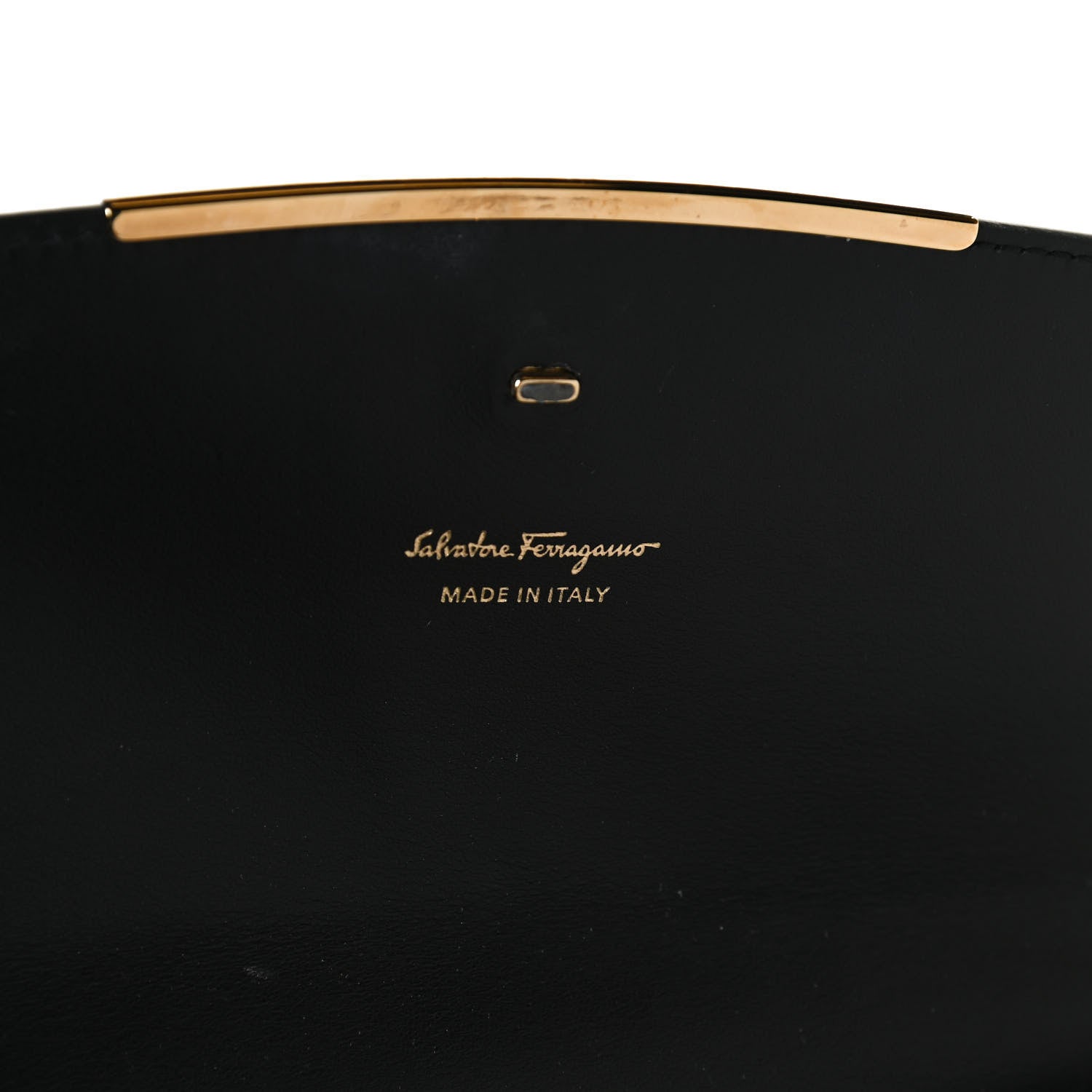 Salvatore Ferragamo Grained Calfskin Leopard Print Gancio Shoulder Bag Black 8 of 10
