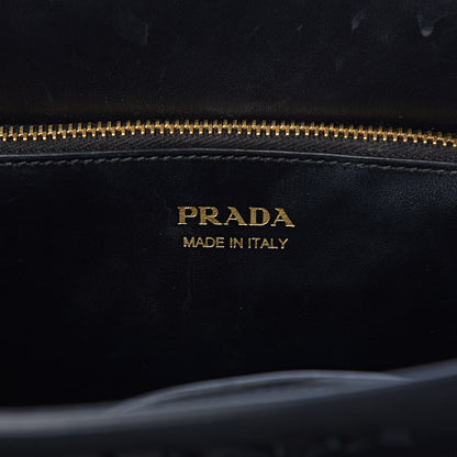 Prada Saffiano Cuir Calfskin Medium Monochrome Top Handle Tote Black 6 of 10