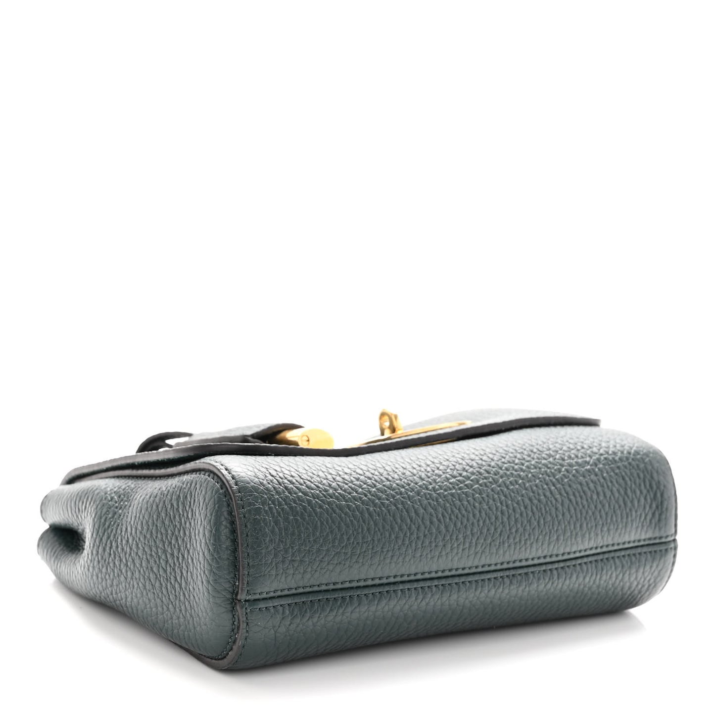 Small Classic Grain Calfskin Small Lily Flap Dark Green