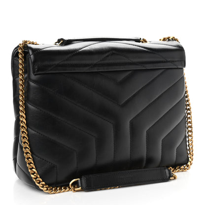Saint Laurent Calfskin Y Quilted Monogram Small Loulou Chain Satchel Black 3 of 12