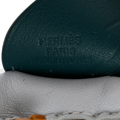 Hermes Milo Lambskin Grigri Rodeo Pegase Horse Bag Charm PM Bleu Brume Sesame Vert Bosphore 4 of 5