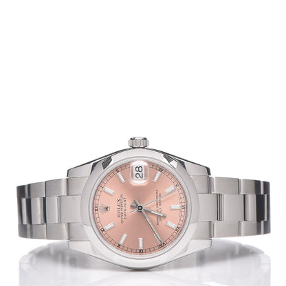Rolex Stainless Steel 31mm Oyster Perpetual Datejust Watch Pink 178240 3 of 7